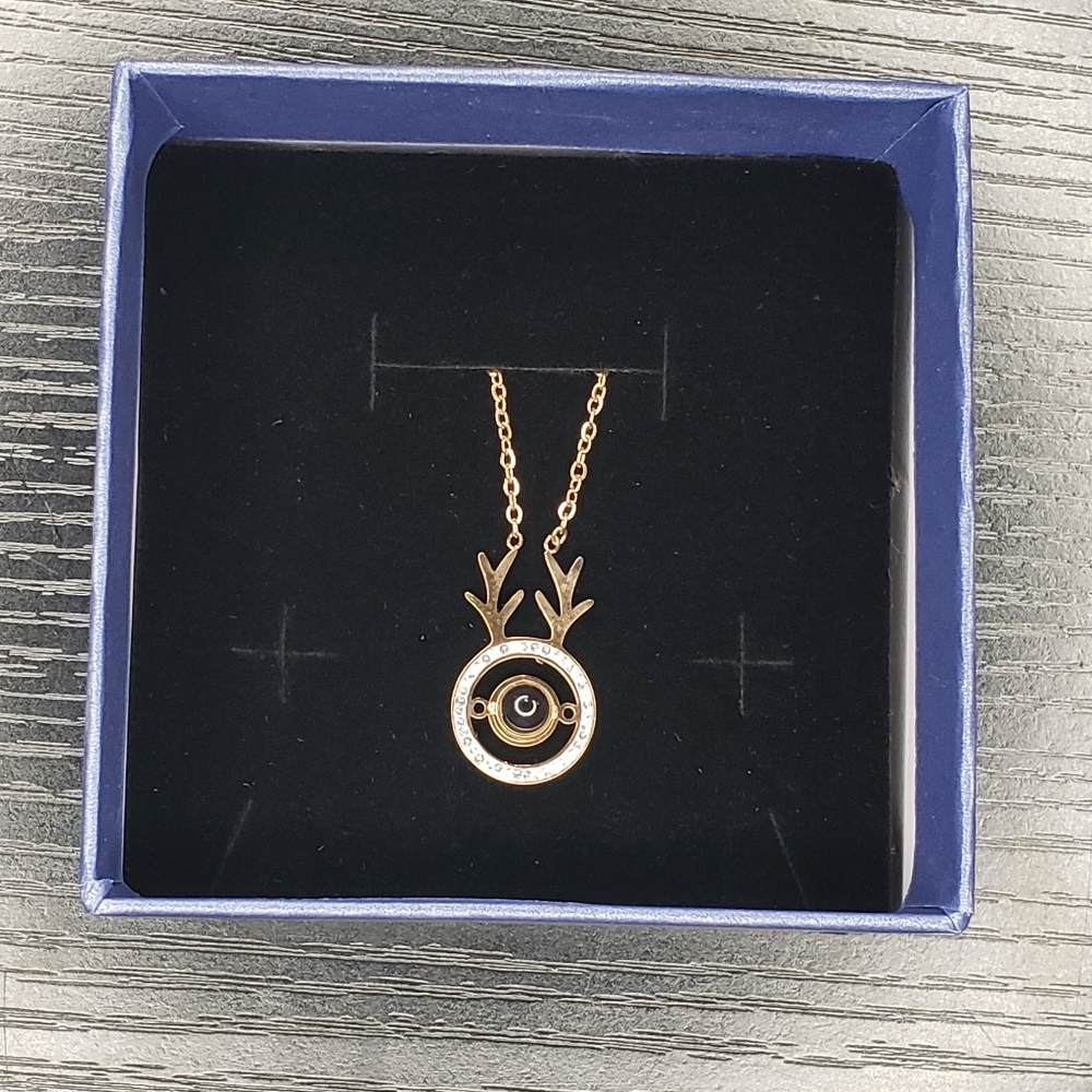 Rose Gold Antler Necklace